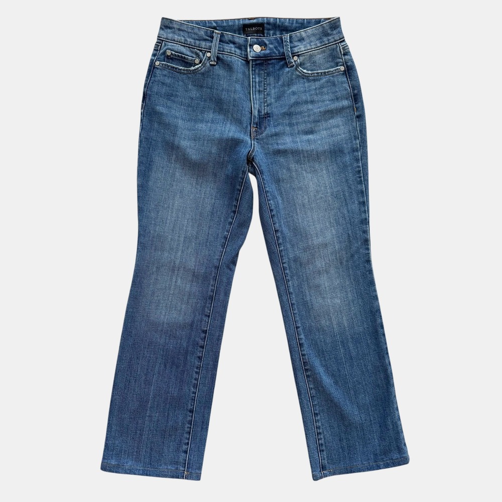 Talbots Barely Boot Jean Curvy Petite Women's 6P Blue Mid‎ Rise Stretch timeless